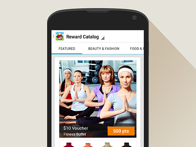 Gimmie Android SDK android catalog clean flat flat ui gimmie interface long shadow minimal mobile rewards ui