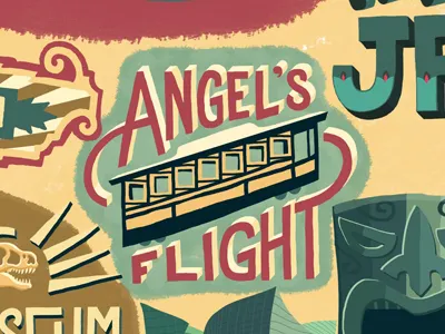 Angel's Flight detail angels flight design dtla hand lettering illustration lettering los angeles type typography