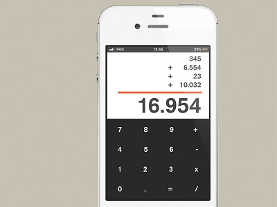 UI Calculator calculator flat ios iphone ui