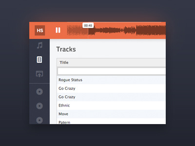 HTML mp3-player flat design html interface jquery mediaelementjs mp3 orange player ui wav wave waveform