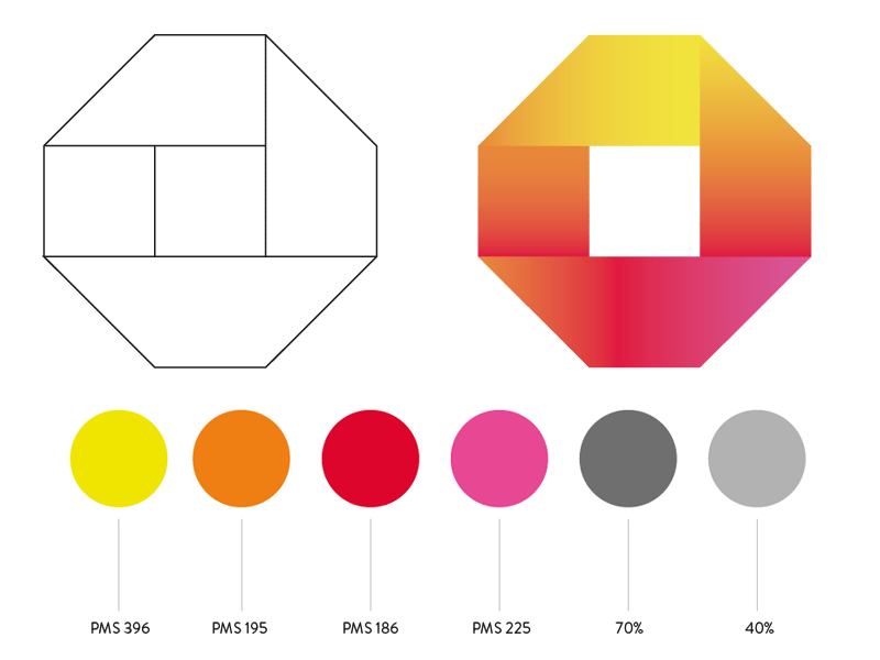 Dribbble Cas360 branding fold folded gradient logo pantone