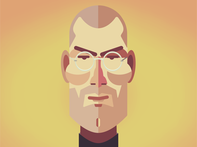 Steve Jobs apple flat graphic illustration ios7 iphone mac steve jobs