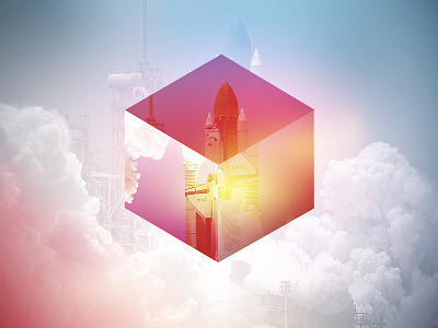 Rocket Cube cube graphic rocket shuttle