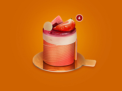 Dribbble Invite_x4 dessert dribbble food illustration invite photoshop strawberry