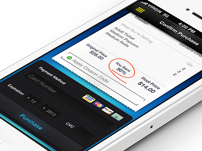 Confirm Purchase Screen and Full Project Review app iphone movie showtime slide ticket ui