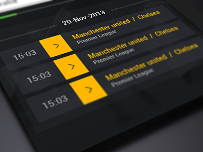 Team Fixtures fixtures list menu ui