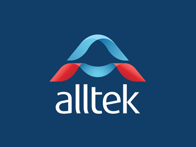 Alltek logo / reverse colors version / final type work a initial alltek blue cosmin cuciureanu koz optimacad outsourcing in romania red singapore technology wave