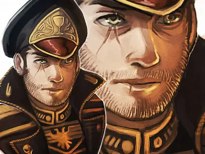 Thaddeus mrk 2 40k illustration painting pchat portrait