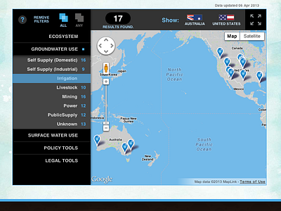 First version of Groundwater Map map ui visualization
