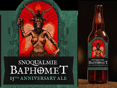 Baphomet ale baphomet beer illustration label