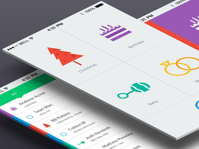 Wish List app flat list mobile ui ux wish