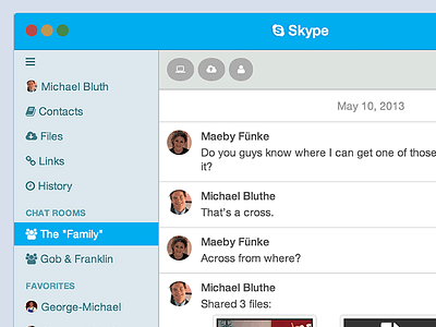 Skype App UX Concept bootstrap flat fontawesome nopsd ui ux