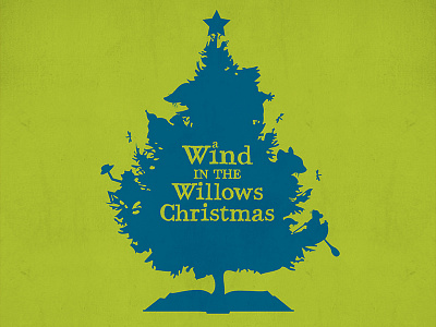 A Wind in the Willows Christmas Show Art illustration poster red bank