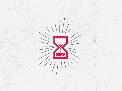 Hourglass Icon black hourglass lines red textured