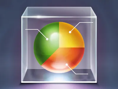 Inforaphics cube glass inforaphics pie