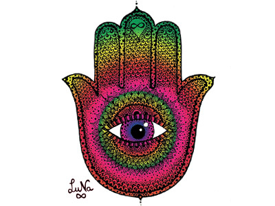 Are you doing what you love? Rainbow hamsa by Luna Portnoi colors detail hamsa illustration rainbow tattoo