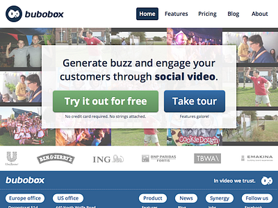 BuboBox home bubobox homepage social video web