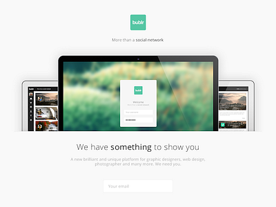 Bublr Landing Page app design ios landing login network new social ui upcoming ux web