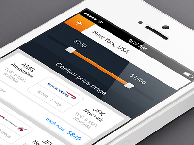Adioso for iOs [2] adioso flight ios7 search slider