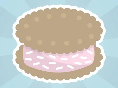 Ice Cream Sandwich dessert ice cream kawaii sandwich sprinkles sweets vector