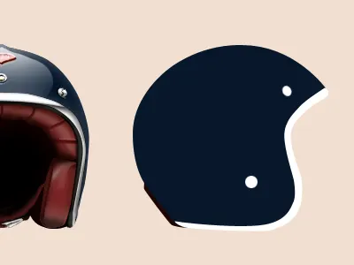 Ruby Helmet - 3 getting there helmet icon illustration wip