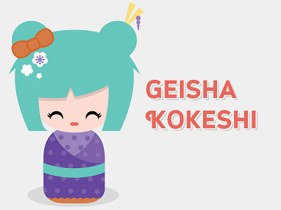 Kokeshi Doll - Geisha chopsticks doll geisha illustration japanese kawaii kokeshi vector