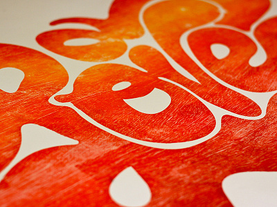 Love Wood Cut Print printmaking typography woodcut