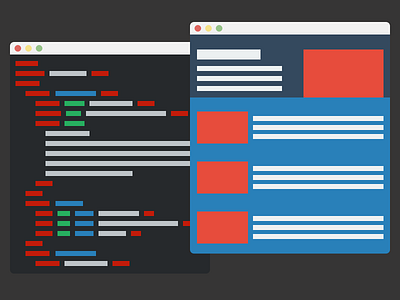 Code & Browser chrome code css flat html js sketch sublime svg text ui vector