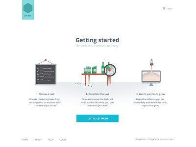 Landing take 2 clean flat getting started illustration landing landing page process simple tasks management white