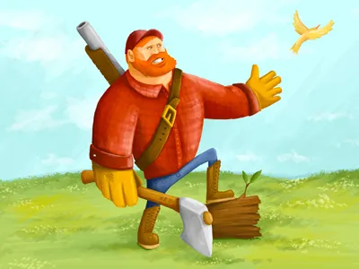 Lumberjack art concept game lumberjack photoshop