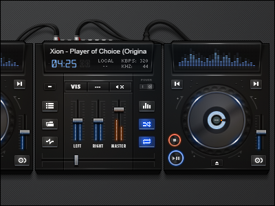 XDJ III WIP (1 of 4) cd cdj dj djx gui interface jog wheel media player mix skin vinyl xion