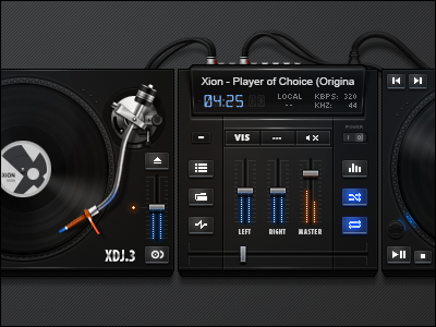 XDJ III WIP (2 of 4) cd cdj dj djx gui interface jog wheel media player mix skin vinyl xion