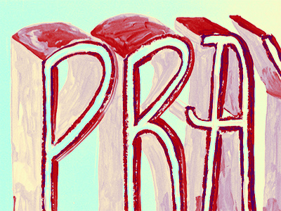 ! acrylic lettering paint rainbow shadow typography