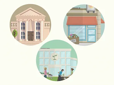 NationBuilder Edition Illustrations building business cartoon design government government building illustration illustrations nonprofit shop skyscraper store