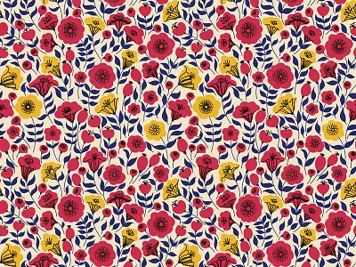 Flowers flower pattern pink seamless summer yellow