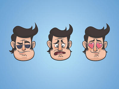 Character Samples cartoon character cool drawing dude guy head illustration love profile sample scared