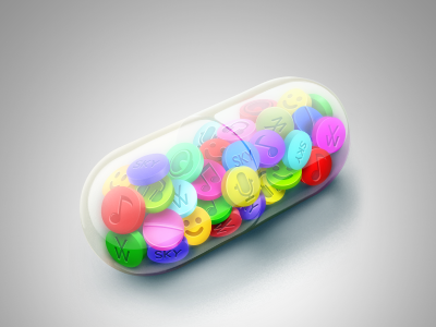 Pills drugs gift green headphones icon music network pills pink red sky social