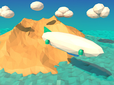 Blimp 3d blimp low lowpoly poly