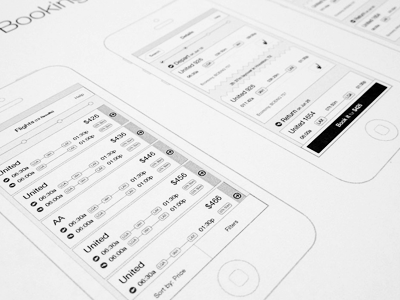 iPhone App Wireframe app apple application design interface ios iphone travel ui ux wireframe workflow