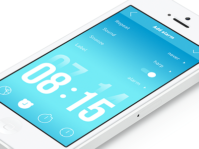 Alarm UI alarm clock ios iphone nav ui ux