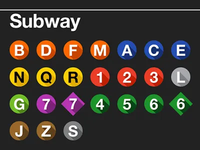 NYC Subway Lines with Long Shadows long shadow nyc subway
