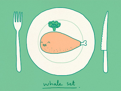 Whale Set broccoli cute dinner food fun lol lunch whale