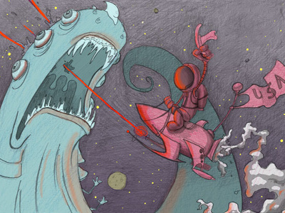 Space and Lasers Sketch alien electric illustration lasers monster sketch space