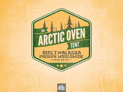 I'm A Badge badge design tent texture trees type