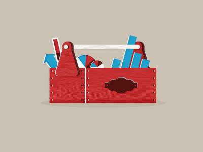 Toolbox data graphs illustration pie toolbox tools wood