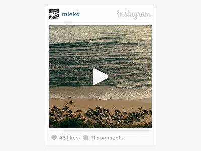 Instagram Web Embeds embed grey instagram launch play video