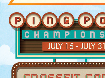 Pingpong boardwalk ping pong retro sign summer vegas