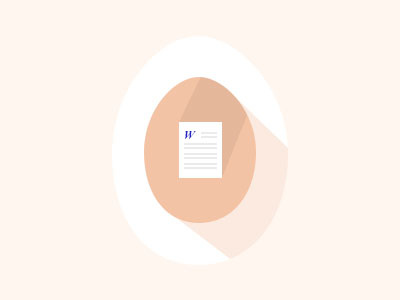 Doctor Egg Doc Long Shadows egg egg color flat icon long shadow long shanks minimal white word document word icon
