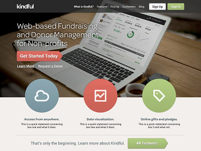 Kindful Web Site giving home page nashville responsive web design