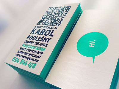 Print meets digital2 branding business card cotton letterpress modern painted edges painting edges podlesny podleśny qr stationery typograhic